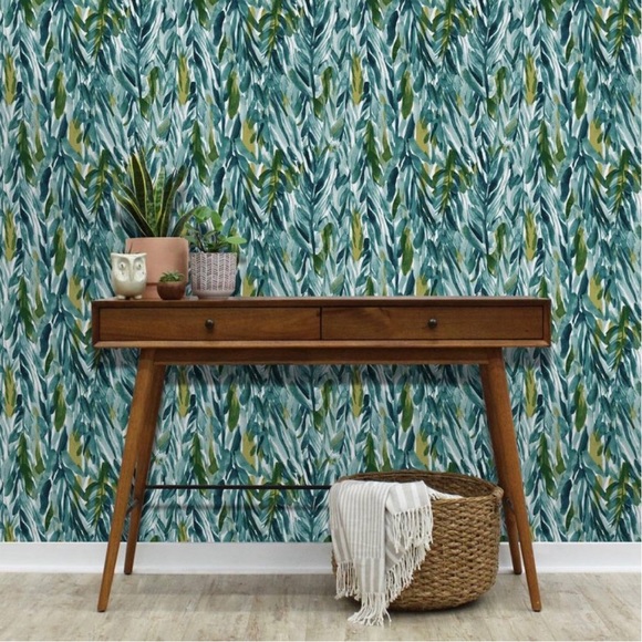 Opalhouse Wall Decor Green Tropical Leaves Peel And Stick Wallpaper